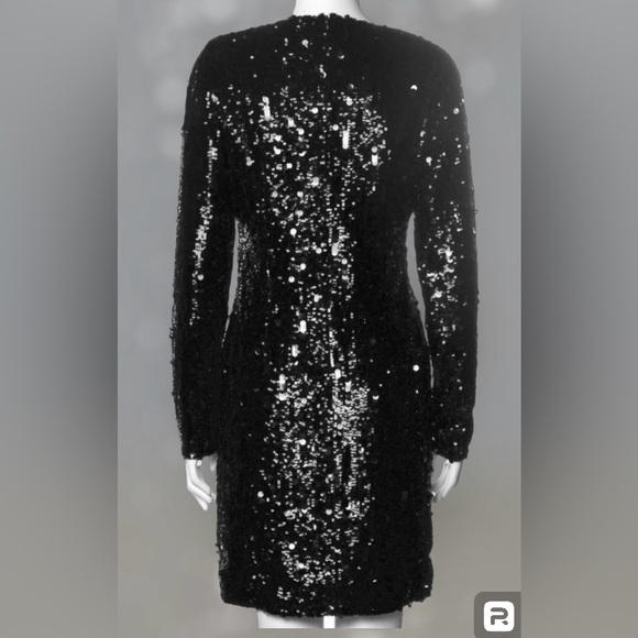 VIVIENNE HU Shift Sequence Dress Black Size 8 - Picture 4 of 11